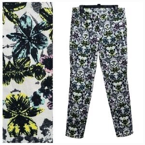 Victoria's Secret VS Mid-Rise Vintage Siren Floral Skinny Jeans Stretch Denim 14